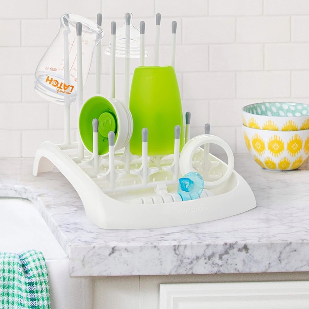 Munchkin White and Blue Kitchen Tool Drying Rack